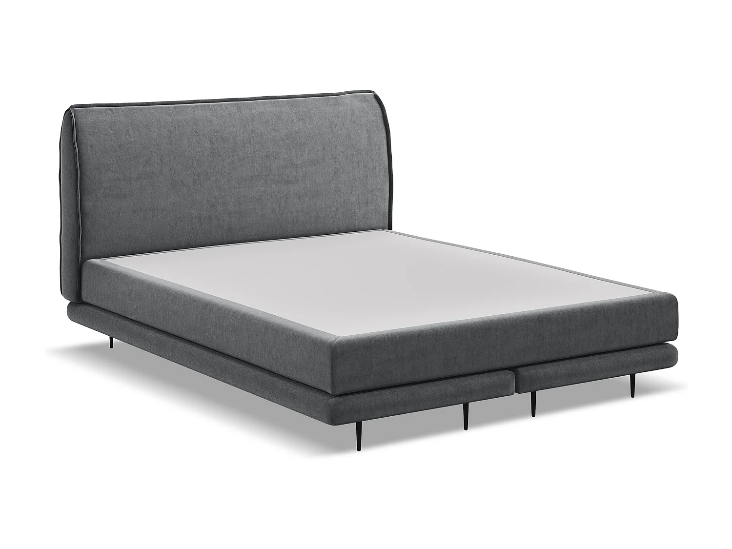 Lit capitonné + matelas en velours 180 x 200 - acier - HALIA
