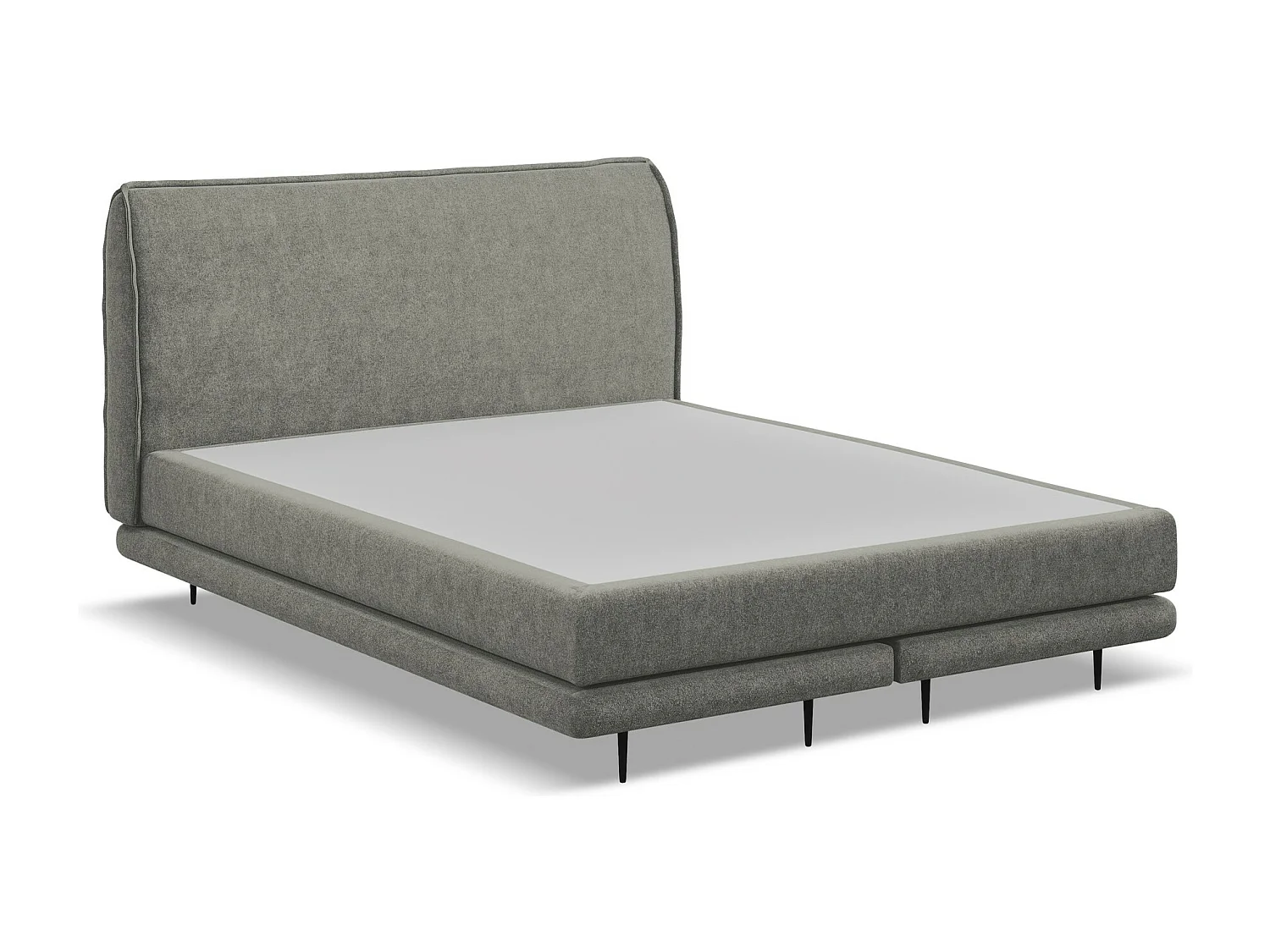 Lit capitonné + matelas en tissu bouclette 180 x 200 - éléphant - HALIA