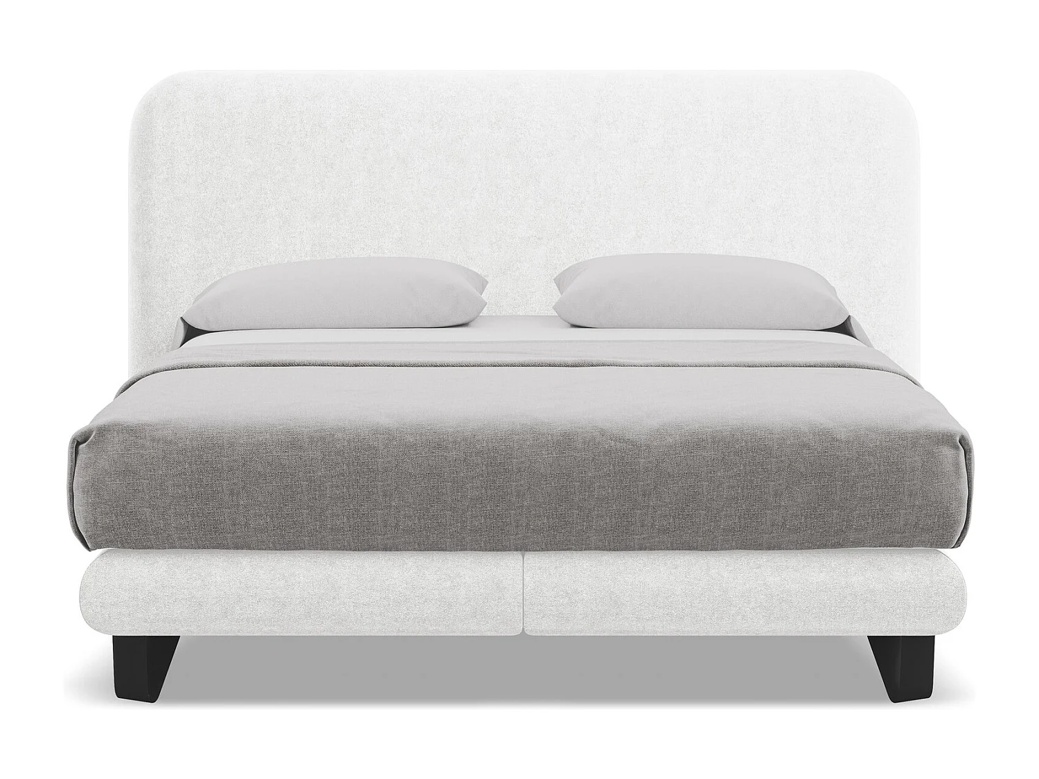 Cama estofada 180x200 cm em tecido bouclé - branco - ILIMA