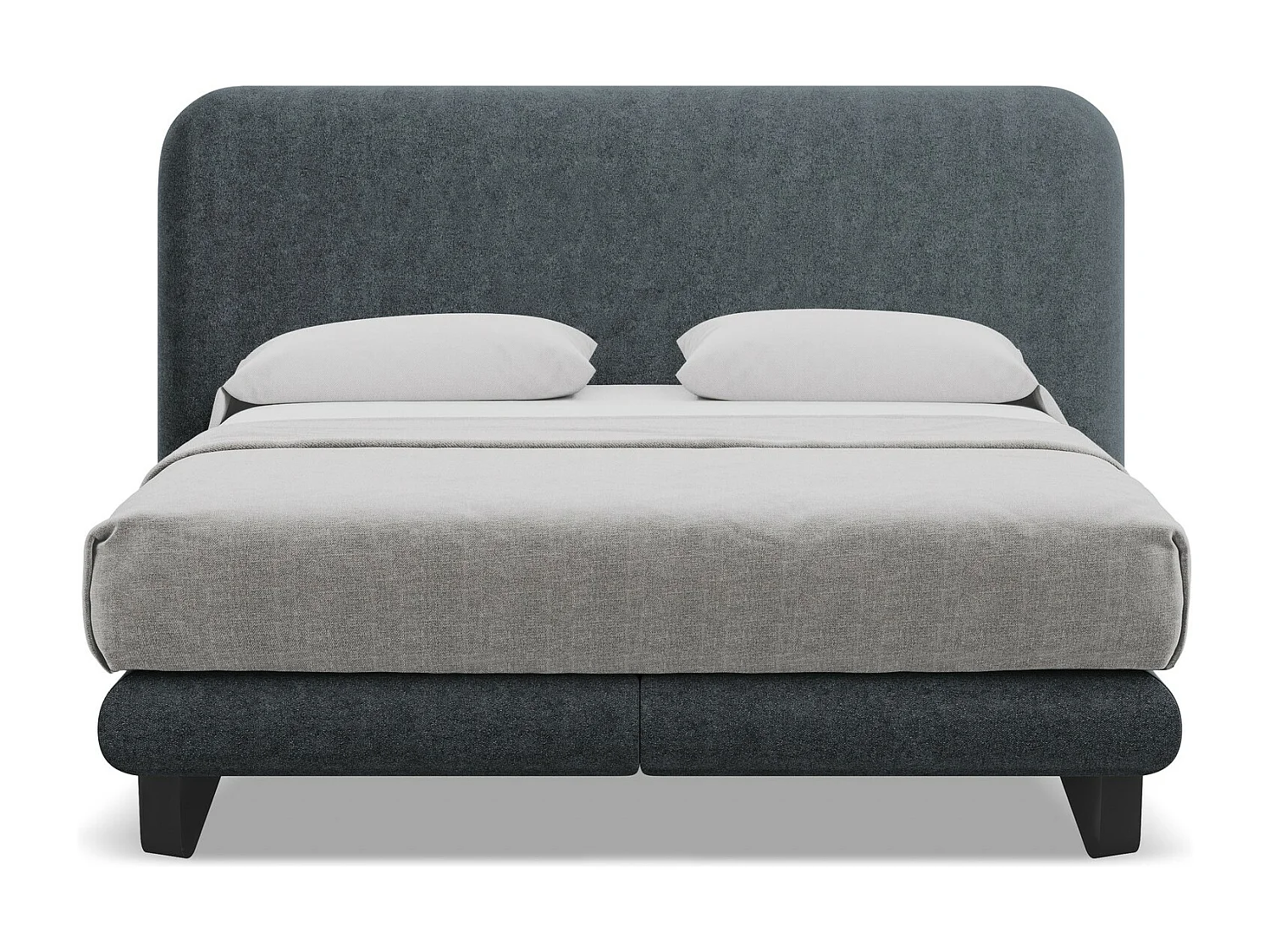 Lit capitonné + matelas en tissu bouclette 180 x 200 - acier - ILIMA