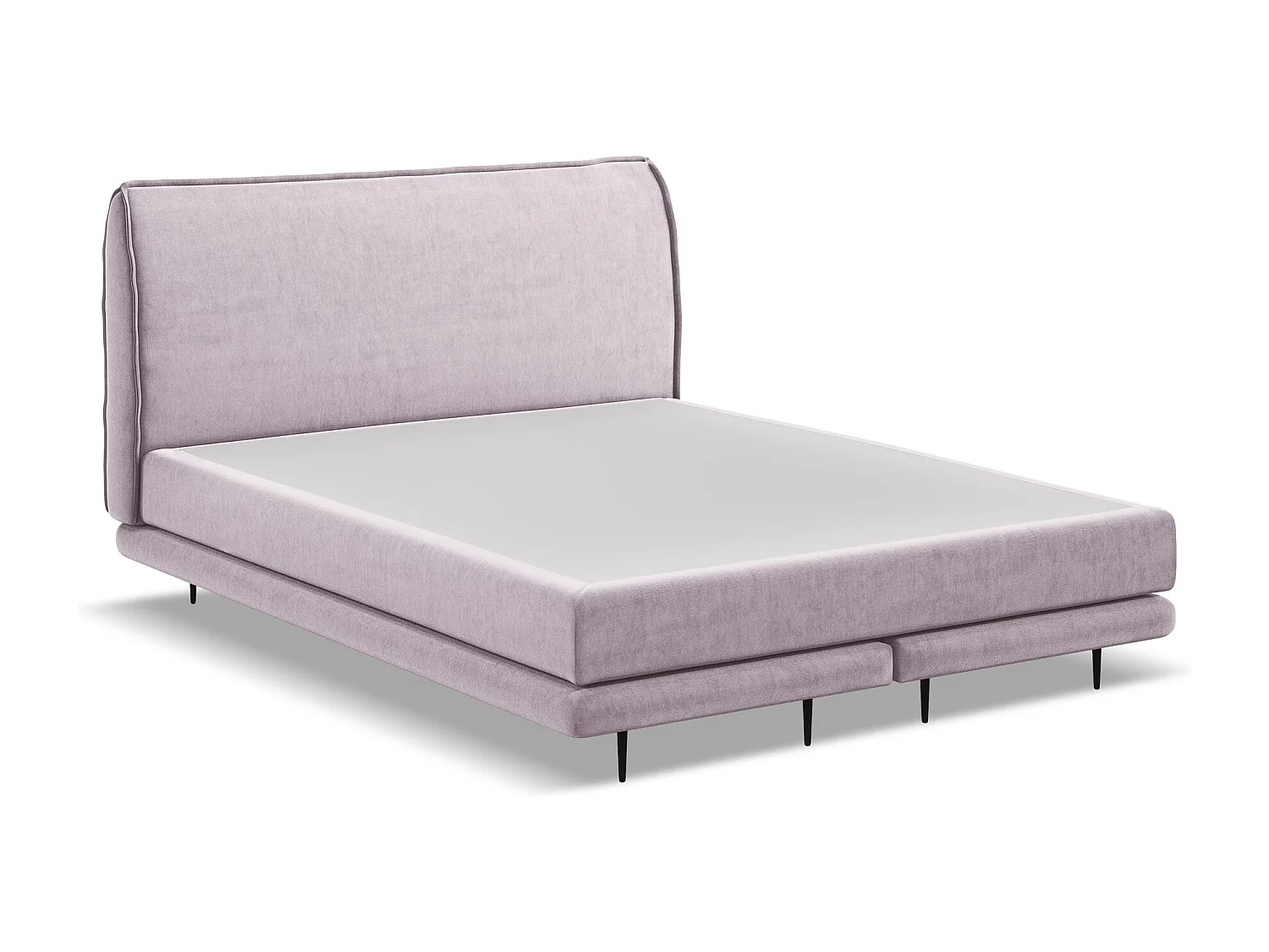 Lit capitonné + matelas en velours 160 x 200 - lavande - HALIA
