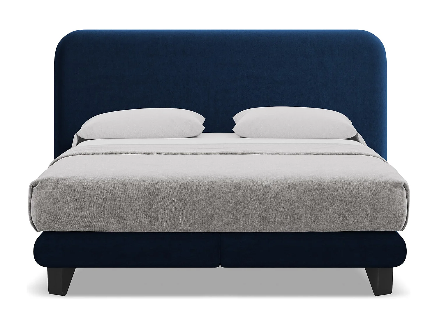 Bett mit Matratze - 214 x 220 - Samt - Königsblau - ILIMA