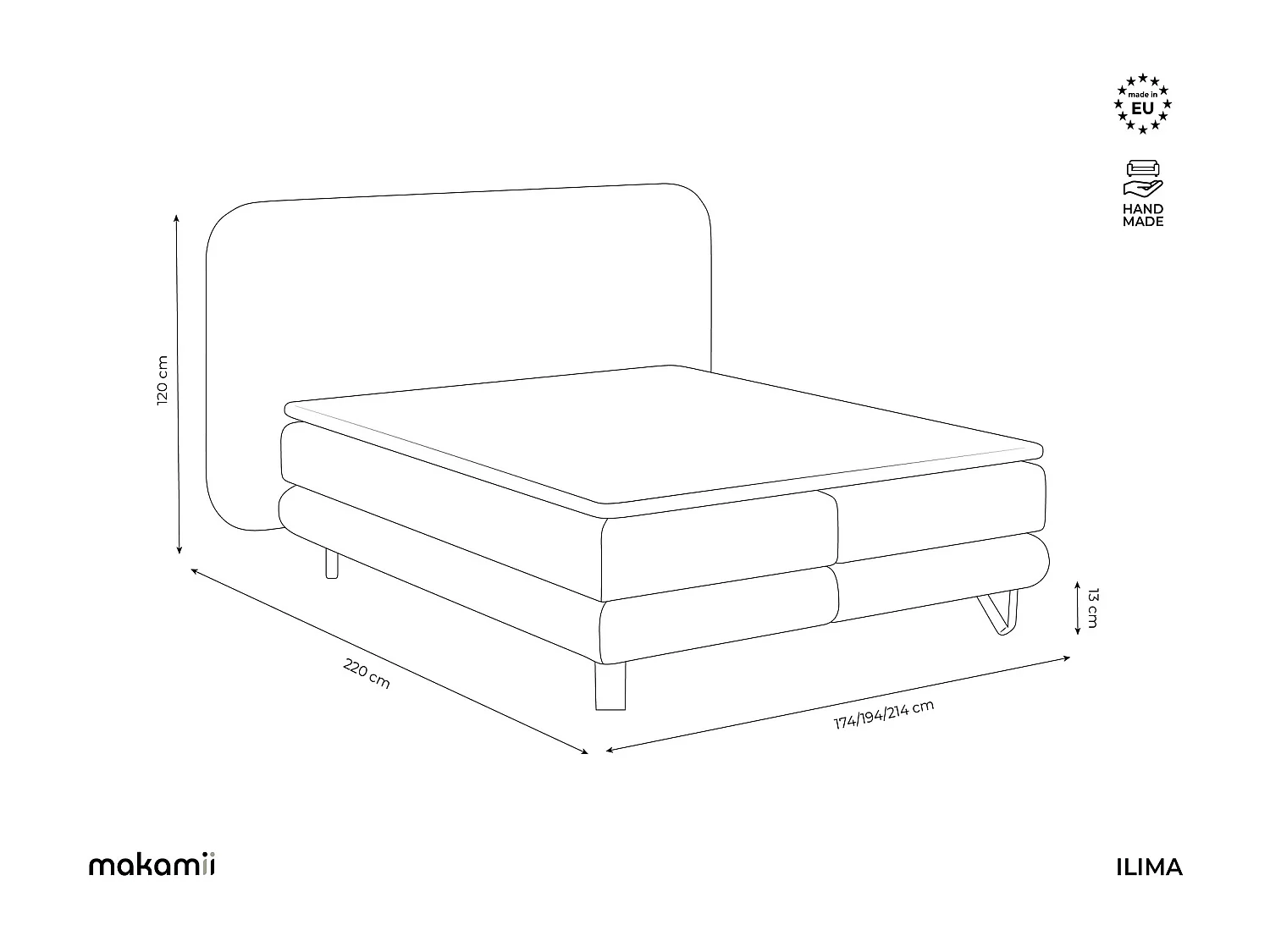 Lit capitonné + matelas en tissu chenille 160 x 200 - moutarde - ILIMA