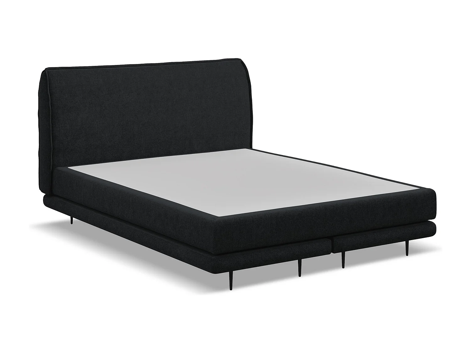 Cama estofada 140x200 cm em tecido bouclé - preto - HALIA