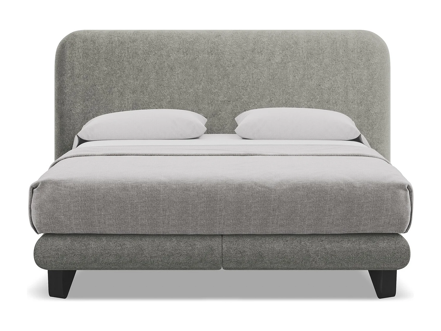 Tweepersoonsbed + matras 174 x 220 - bouclé - olifant - ILIMA