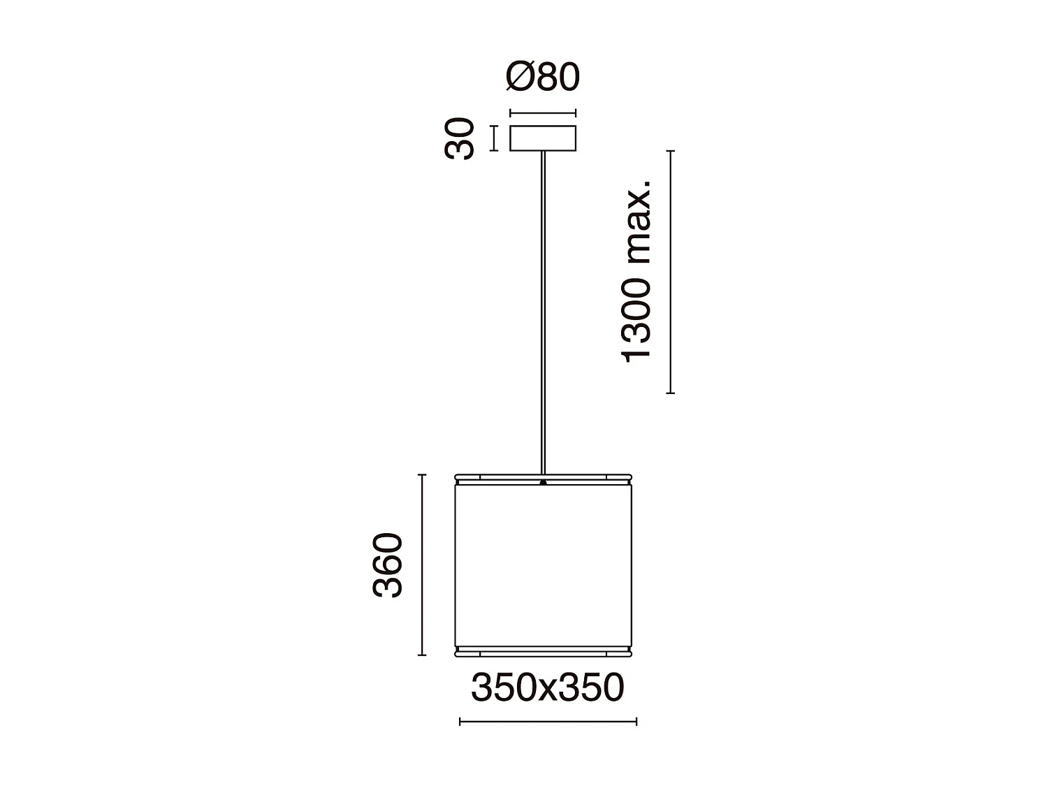 Lampada da soffitto moderna Akiro-h.130cm-e27 15w-ip20-acciaio, sintetico-nero