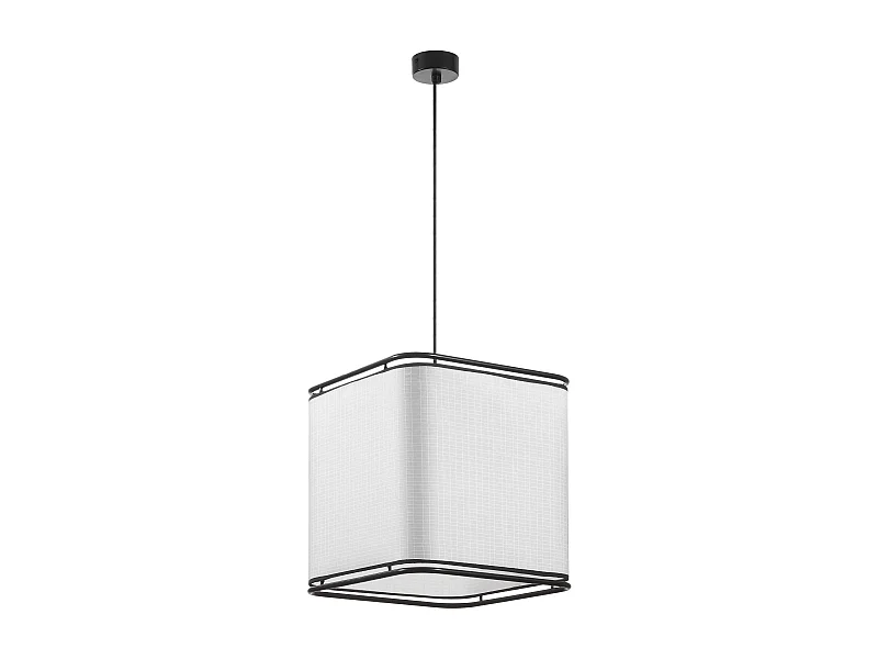 Plafonnier Akiro moderne-h130cm-e27 15w-ip20-acier, synthetique-noir