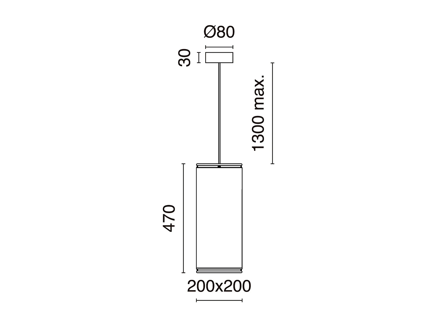 Plafonnier Akiro moderne-h130cm-e27 15w-ip20-acier, lin-sac