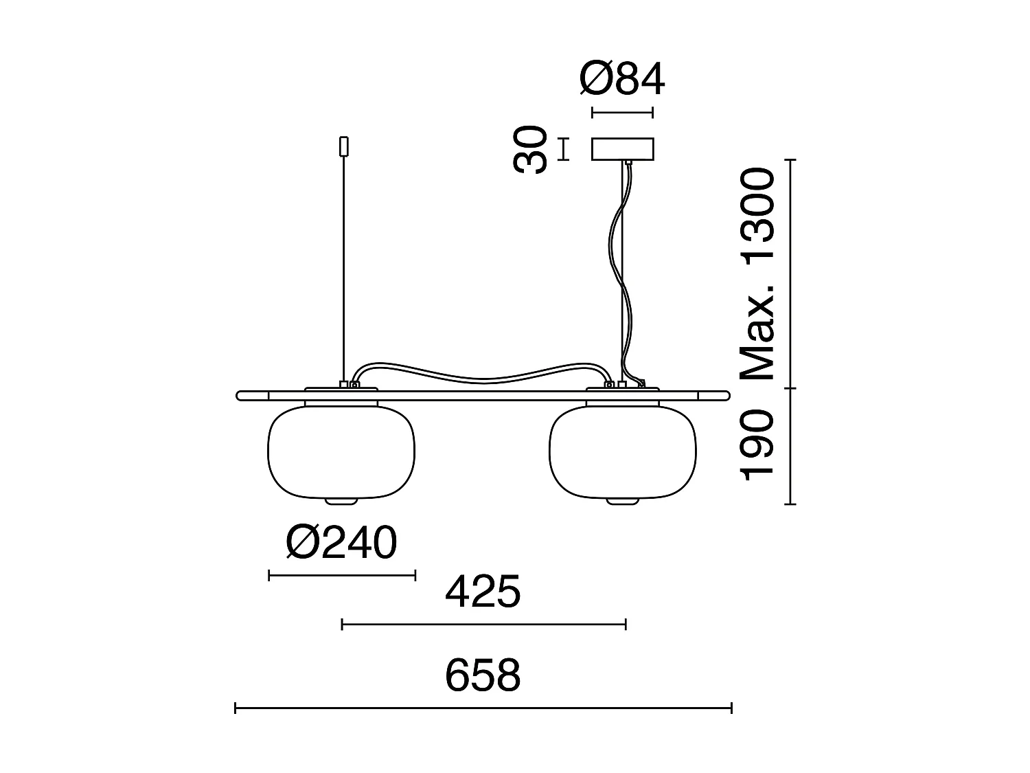 Lampada da soffitto classica krista-h.130cm x d.ø24cm-2x led 10w-2.7k-acciaio, blu-ip20