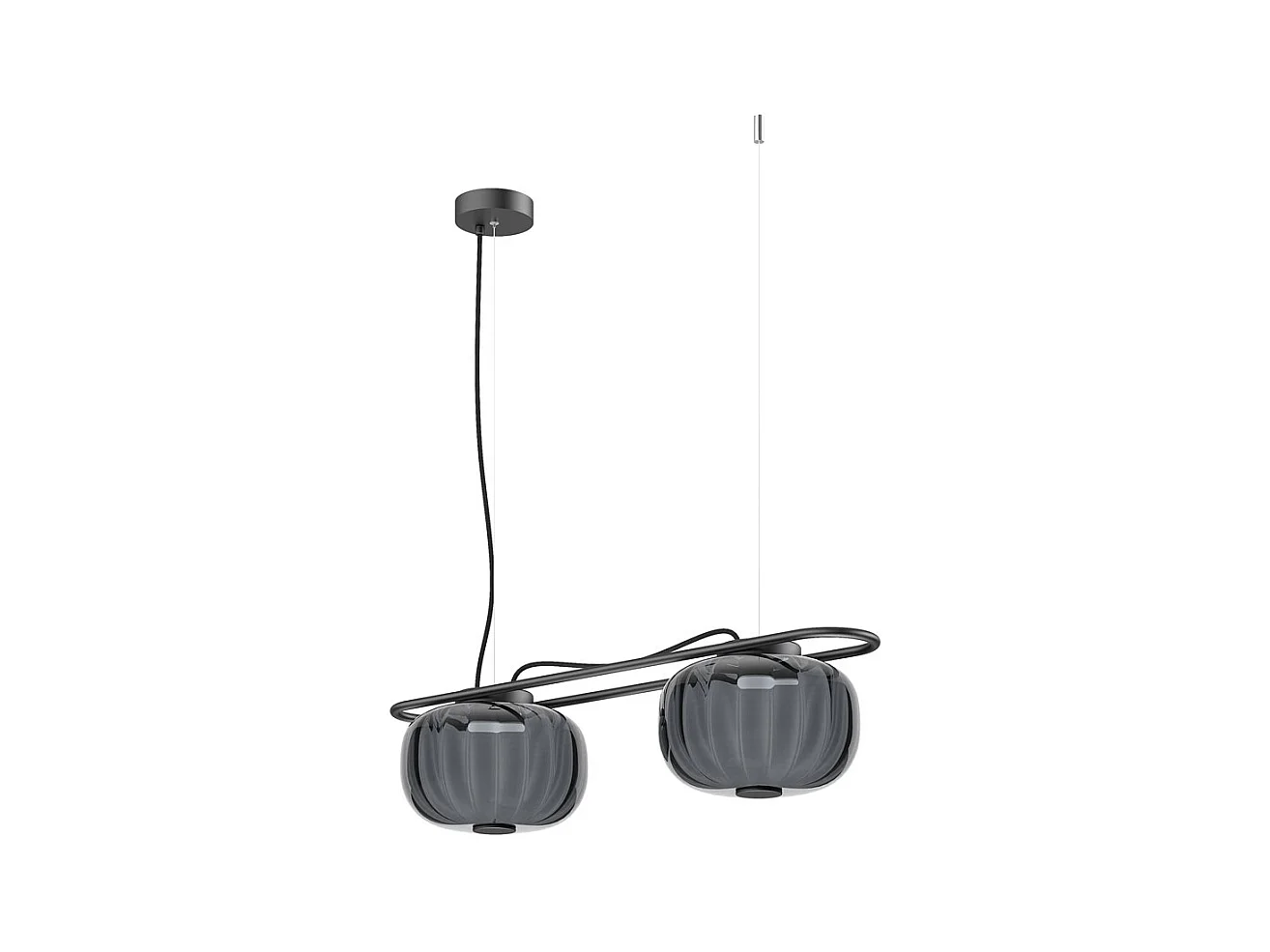 Plafonnier Krista classique-h130cm x P. ø24cm-2x LED 10w-2,7K-acier, bleu-IP20