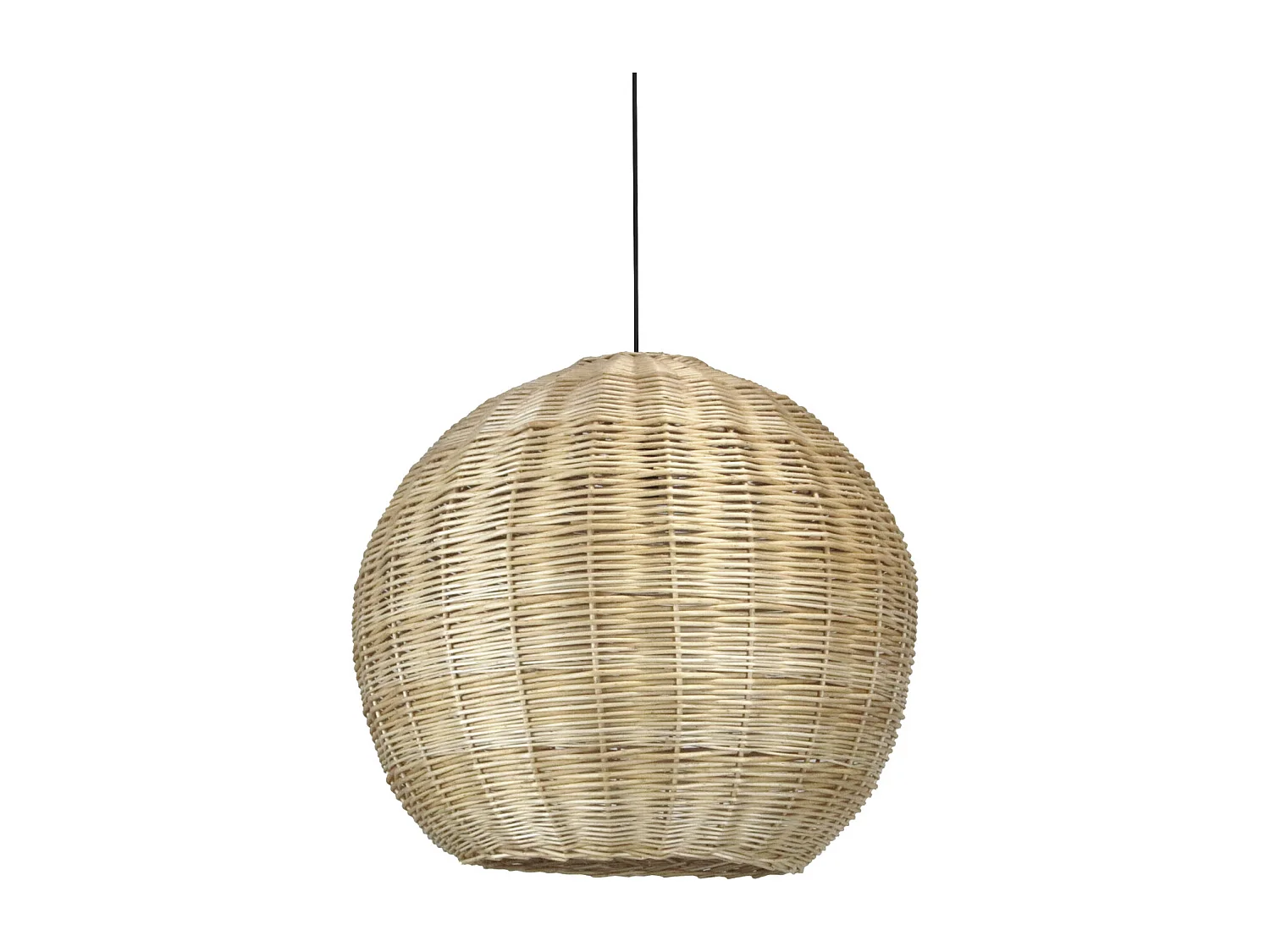 Lampada da soffitto moderna naturale-h.130cm x d.ø70cm-e27 15w-acciaio, midollino ch.iaro-ip20