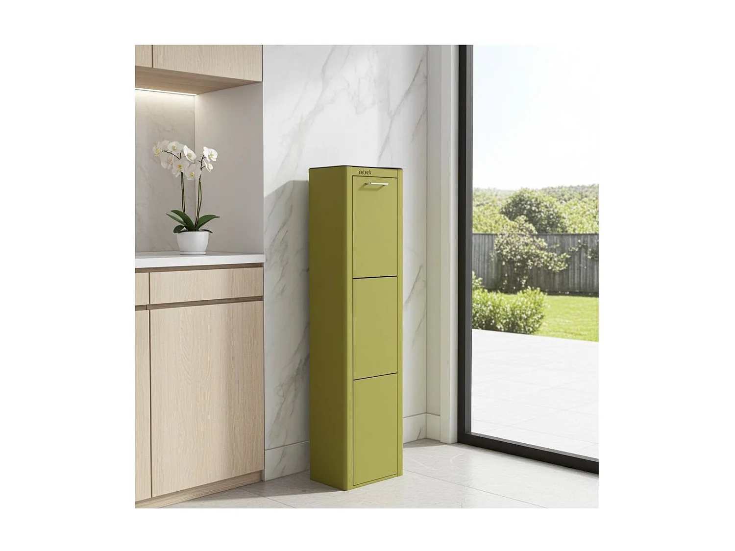 Cubo de basura para la cocina - Cubo de reciclaje - 3 compartimentos de 20L - CUBEK