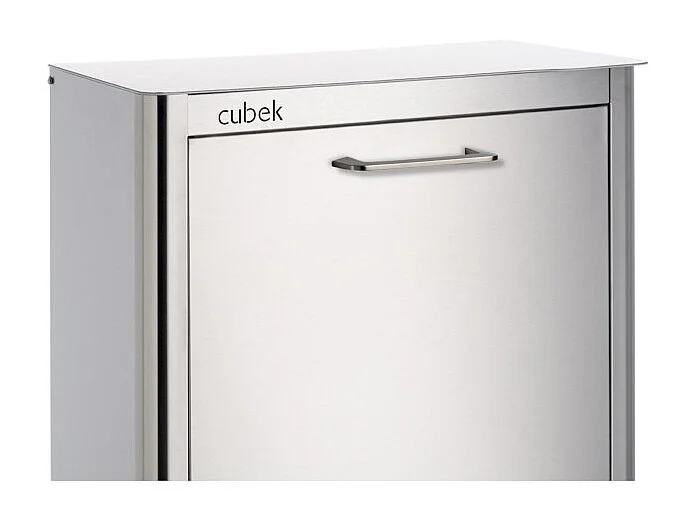 Pattumiera da cucina - Bidone per raccolta differenziata - 2 scomparti da 20L - Acciaio inox - CUBEK
