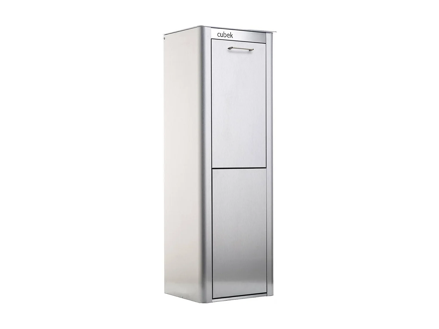 Pattumiera da cucina - Bidone per raccolta differenziata - 2 scomparti da 20L - Acciaio inox - CUBEK