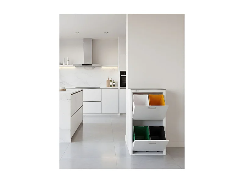Pattumiera da cucina - Bidone per raccolta differenziata - 4 scomparti da 20L - CUBEK