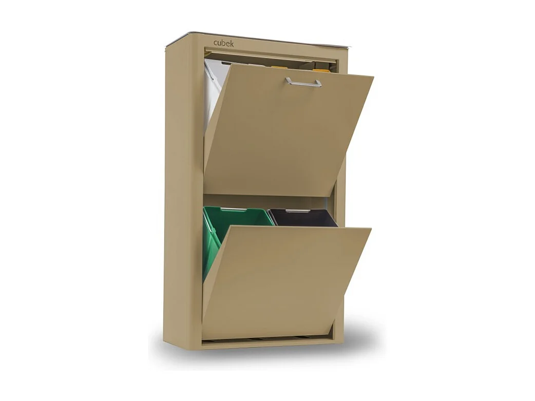 Küchenabfalleimer - Mülltrennungssystem mit 4 Fächern à 20 Litern - CUBEK