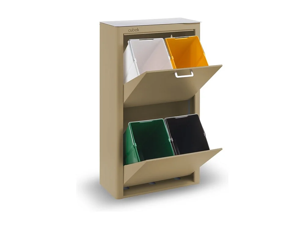 Pattumiera da cucina - Bidone per raccolta differenziata - 4 scomparti da 20L - CUBEK