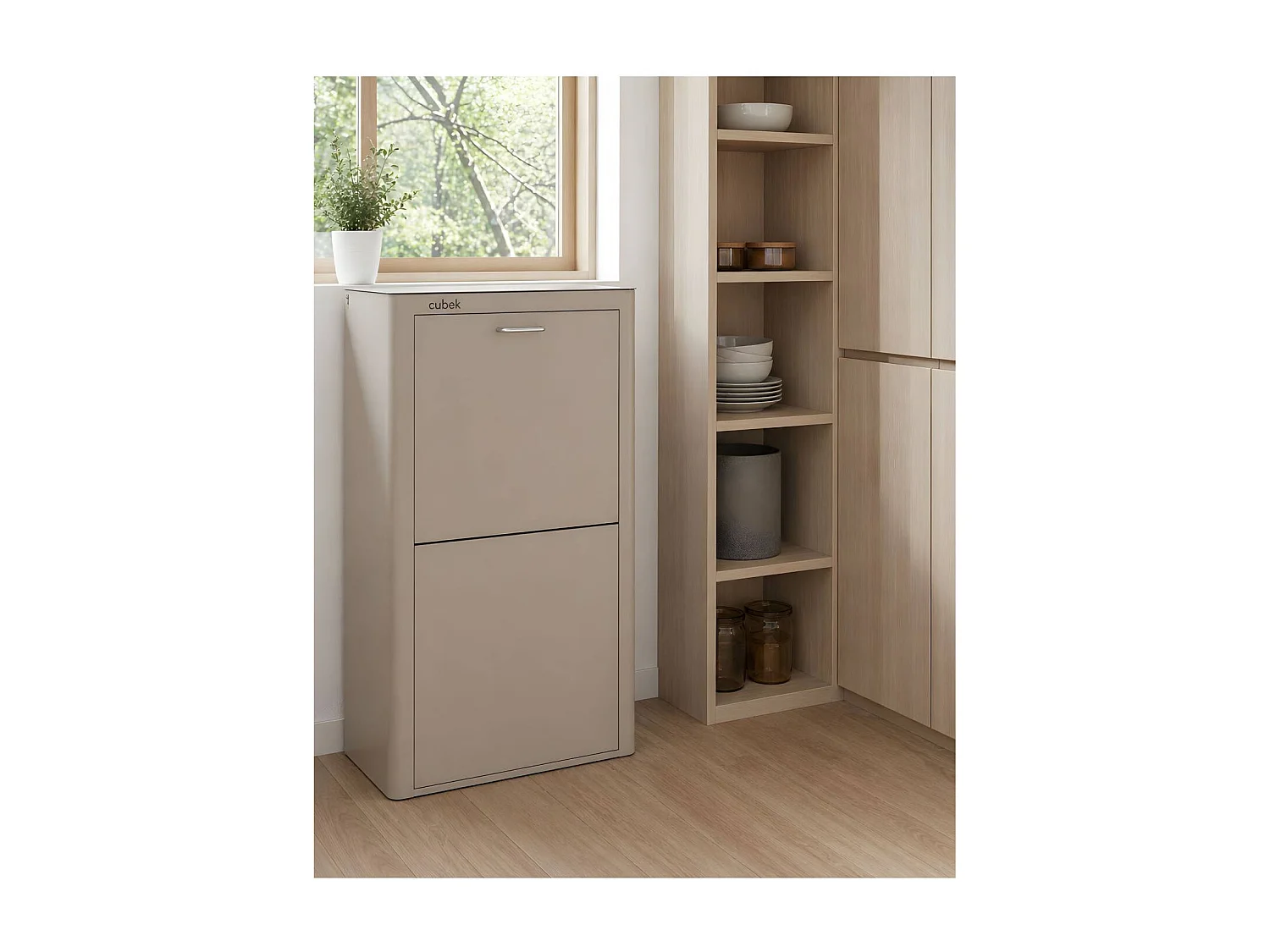 Cubo de basura para la cocina - Cubo de reciclaje - 4 compartimentos de 20L - CUBEK