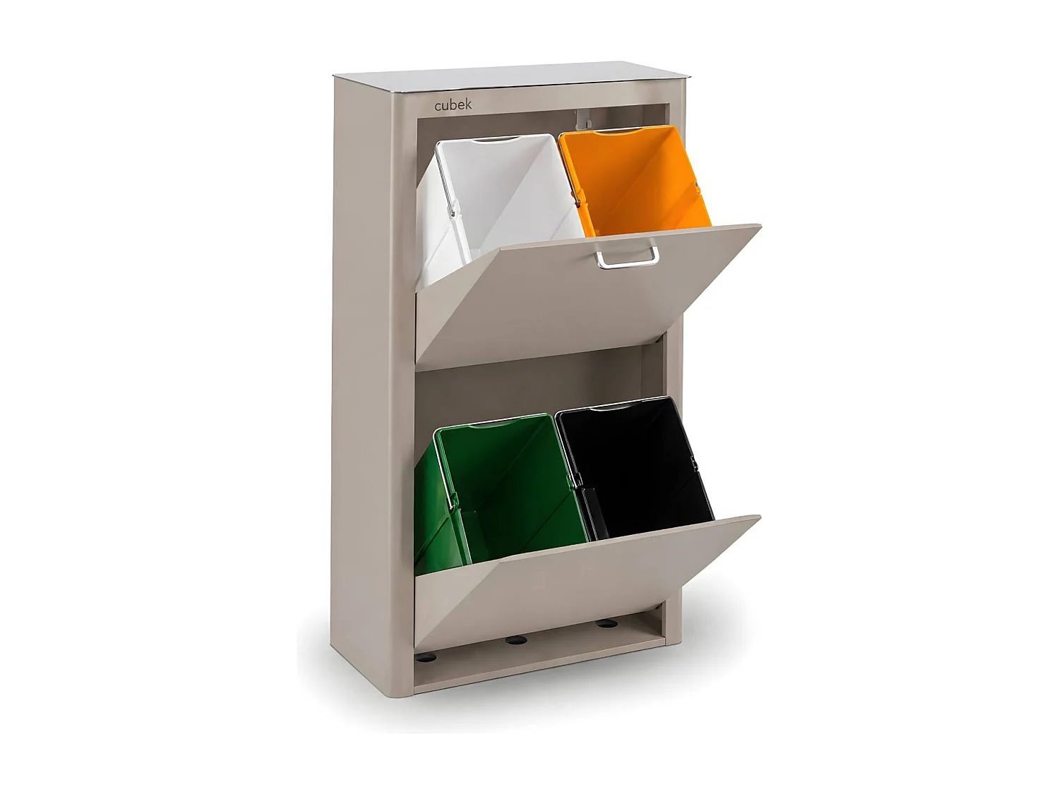 Cubo de basura para la cocina - Cubo de reciclaje - 4 compartimentos de 20L - CUBEK