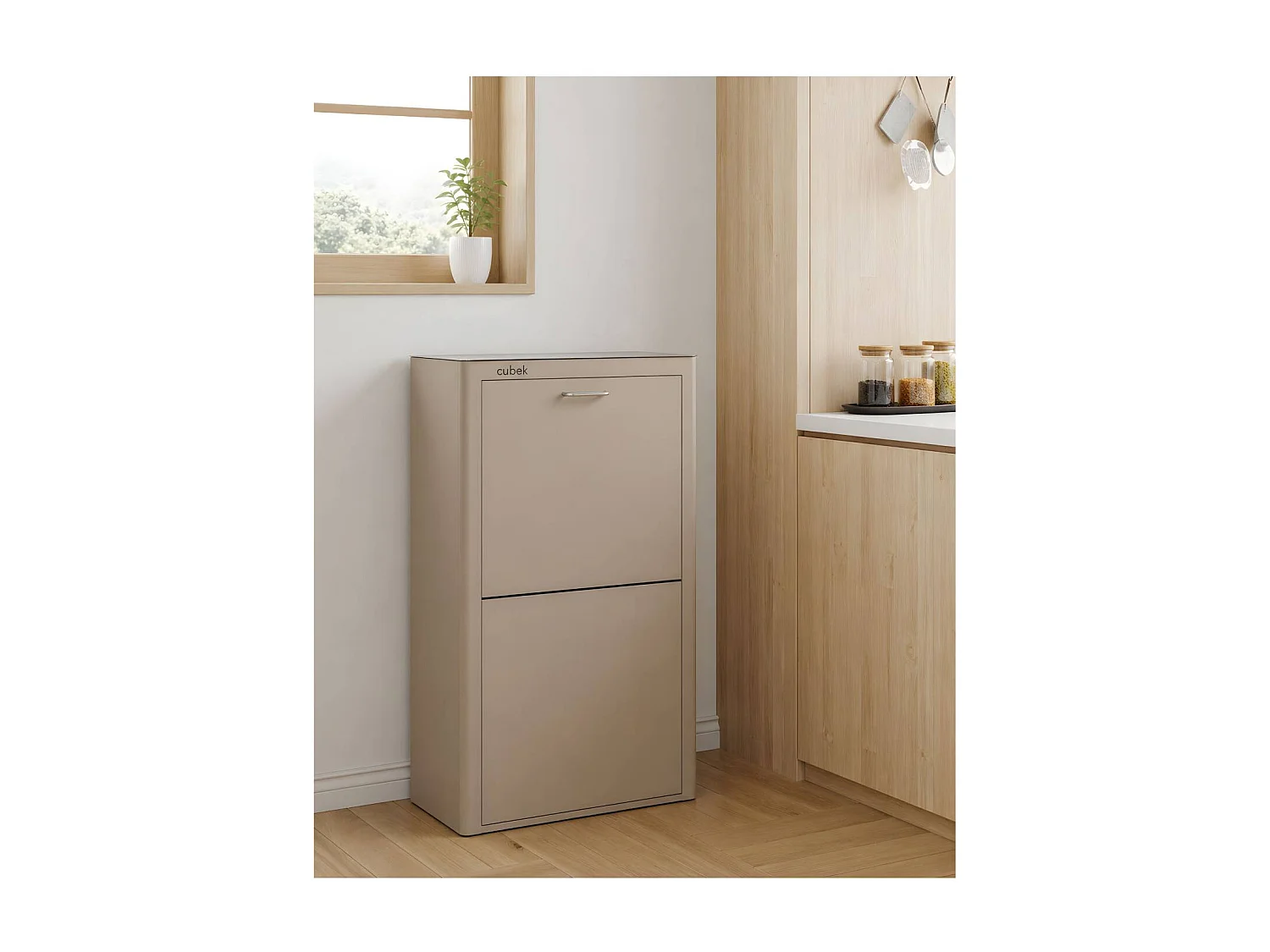 Cubo de basura para la cocina - Cubo de reciclaje - 4 compartimentos de 20L - CUBEK