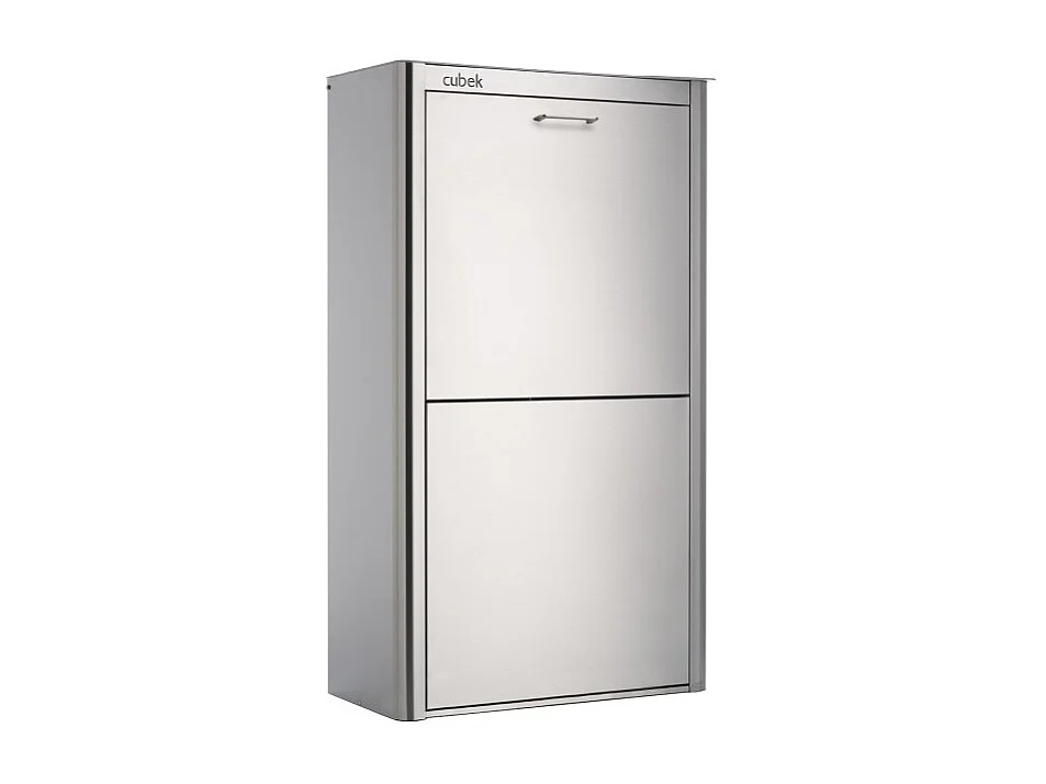 Poubelle cuisine de tri sélectif - 4 compartiments de 20L- Acier Inoxydable - CUBEK