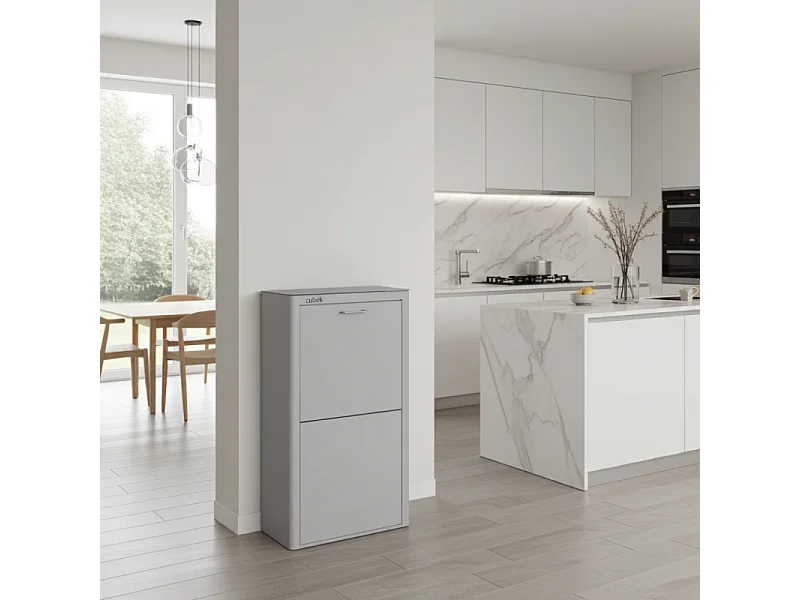 Cubo de basura para la cocina - Cubo de reciclaje - 4 compartimentos de 20L - CUBEK