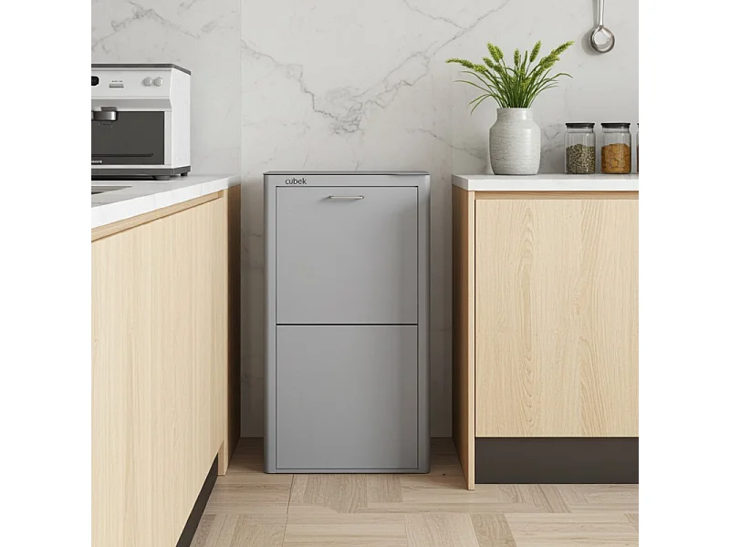 Pattumiera da cucina - Bidone per raccolta differenziata - 4 scomparti da 20L - CUBEK