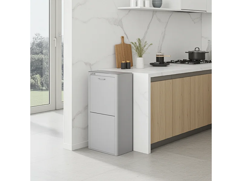 Pattumiera da cucina - Bidone per raccolta differenziata - 4 scomparti da 20L - CUBEK