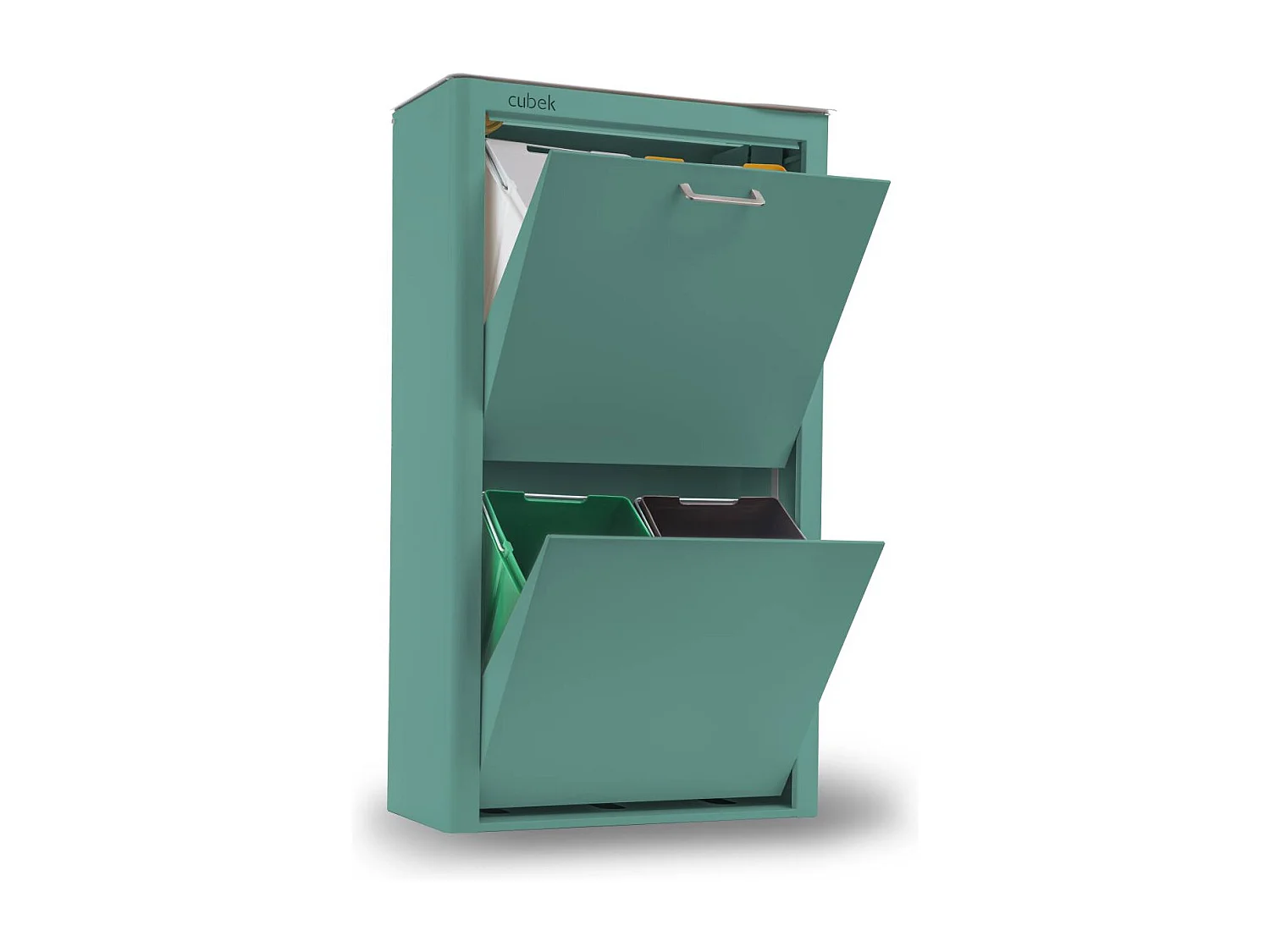 Küchenabfalleimer - Mülltrennungssystem mit 4 Fächern à 20 Litern - CUBEK