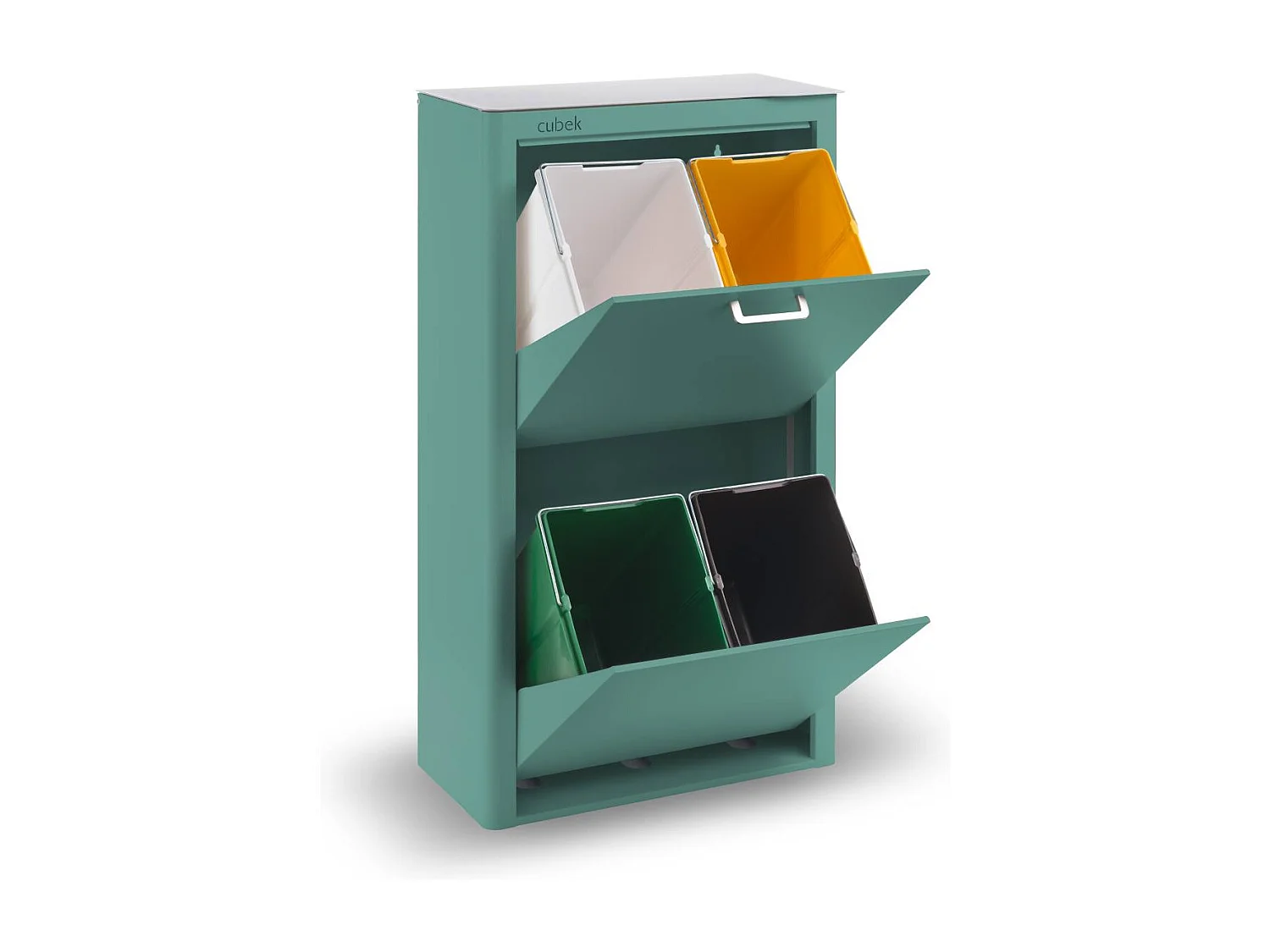 Küchenabfalleimer - Mülltrennungssystem mit 4 Fächern à 20 Litern - CUBEK