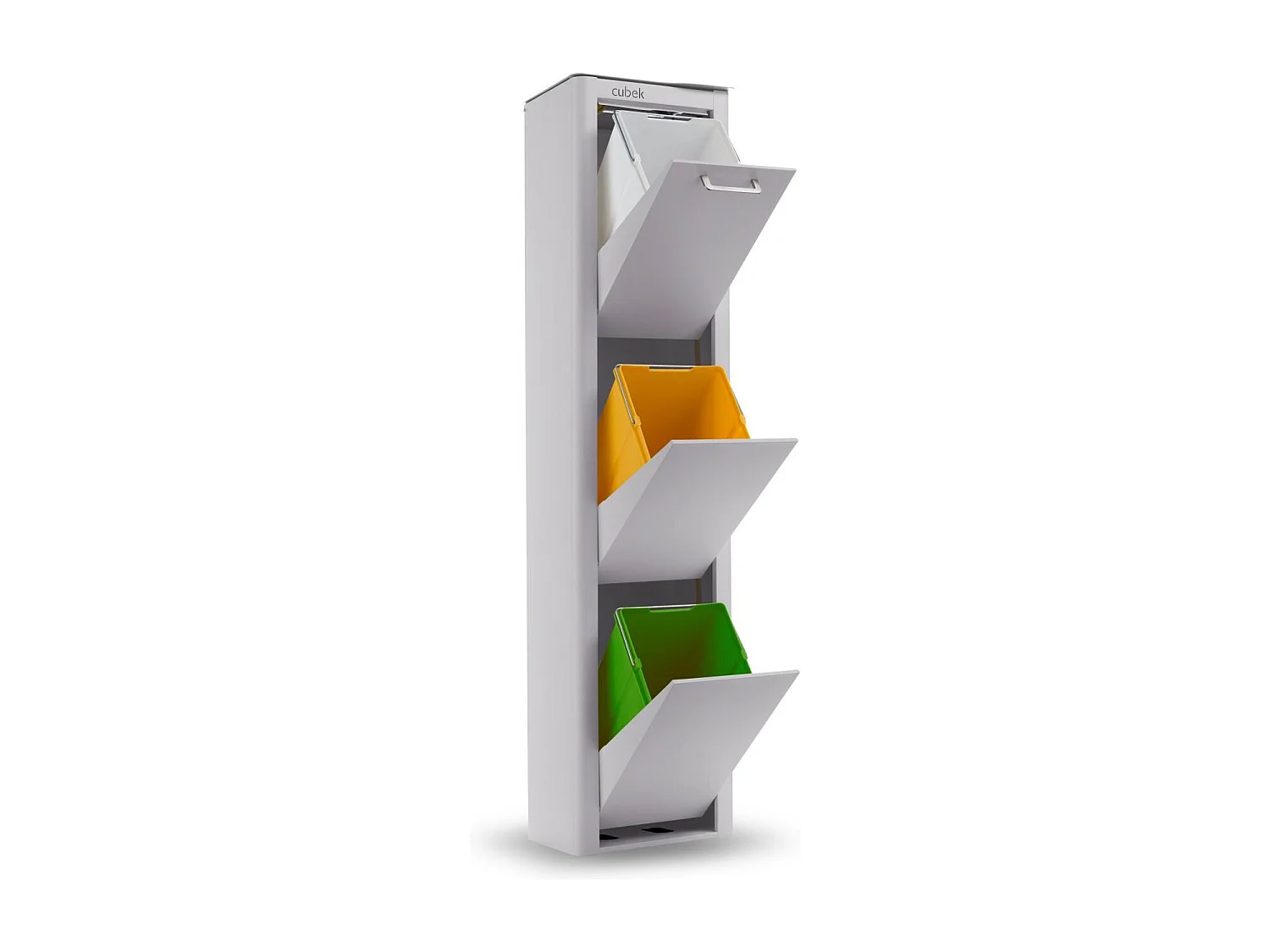 Cubo de basura para la cocina - Cubo de reciclaje - 3 compartimentos de 20L - CUBEK