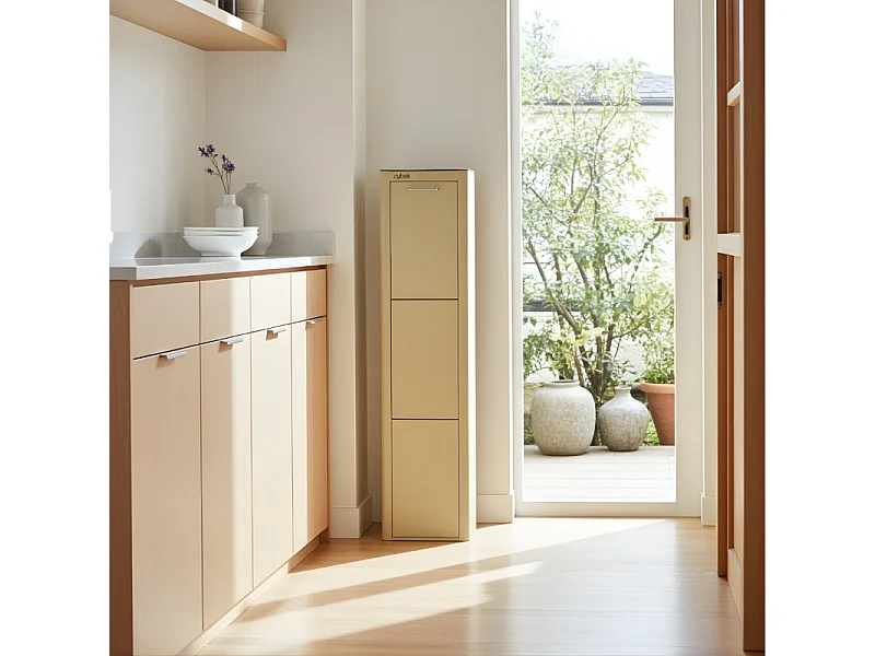 Poubelle cuisine de tri sélectif - 3 compartiments de 20L- CUBEK