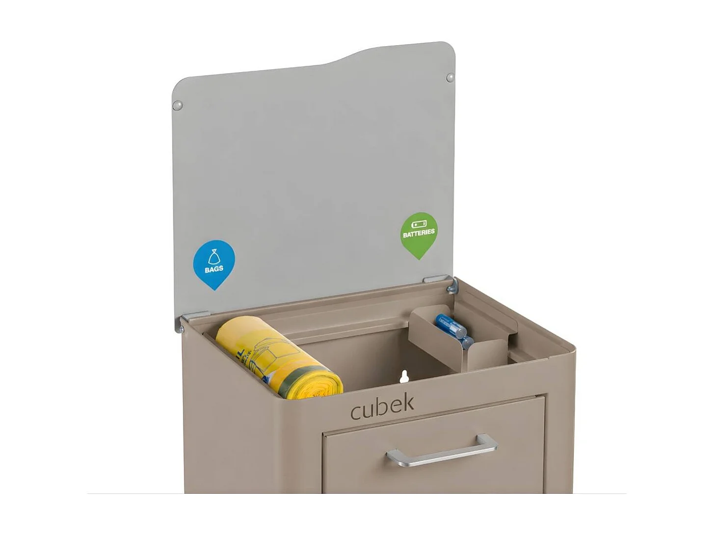 Poubelle cuisine de tri sélectif - 3 compartiments de 20L- CUBEK