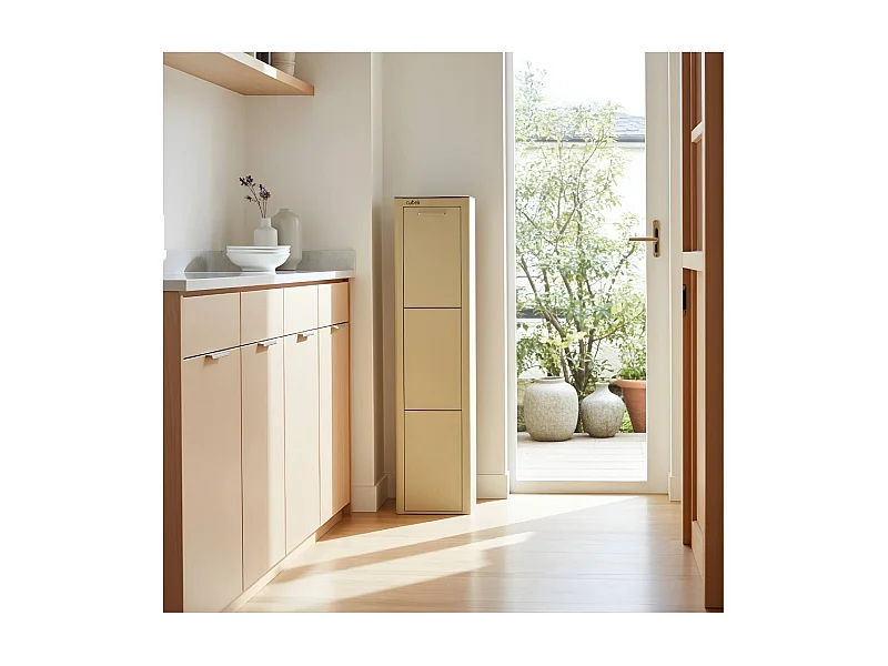 Cestello Estraibile Per Rifiuti 3 Vasche, 11L + 8L + 8L, Per Cucina E Mobili, Antracite - 2