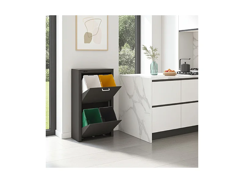 Pattumiera da cucina - Bidone per raccolta differenziata - 4 scomparti da 20L - CUBEK