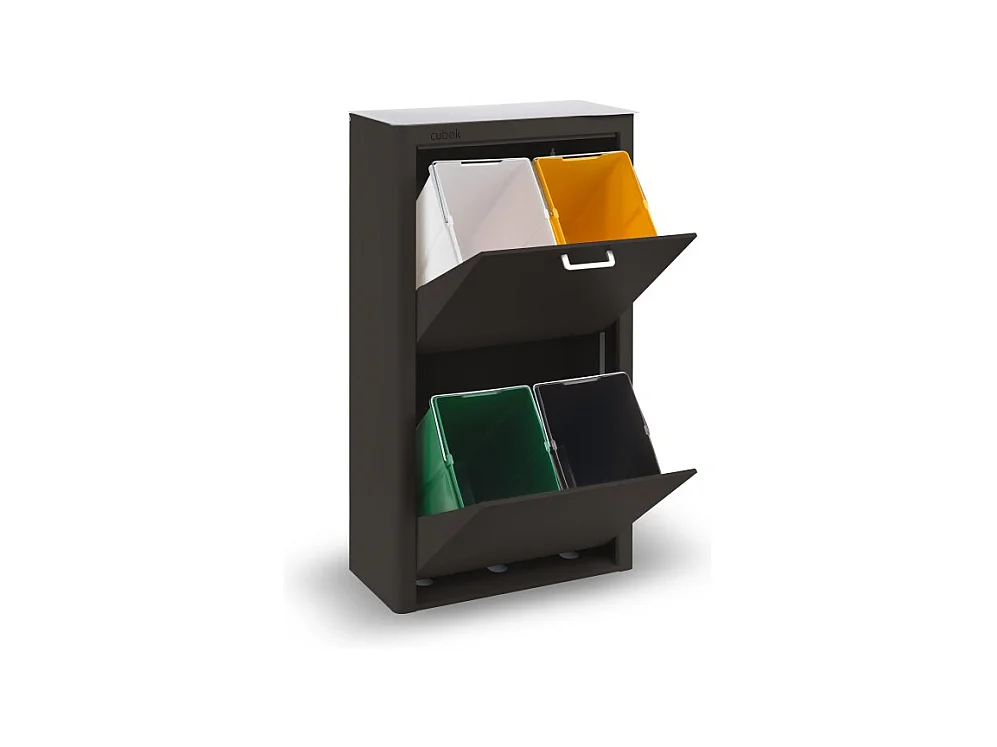 Pattumiera da cucina - Bidone per raccolta differenziata - 4 scomparti da 20L - CUBEK