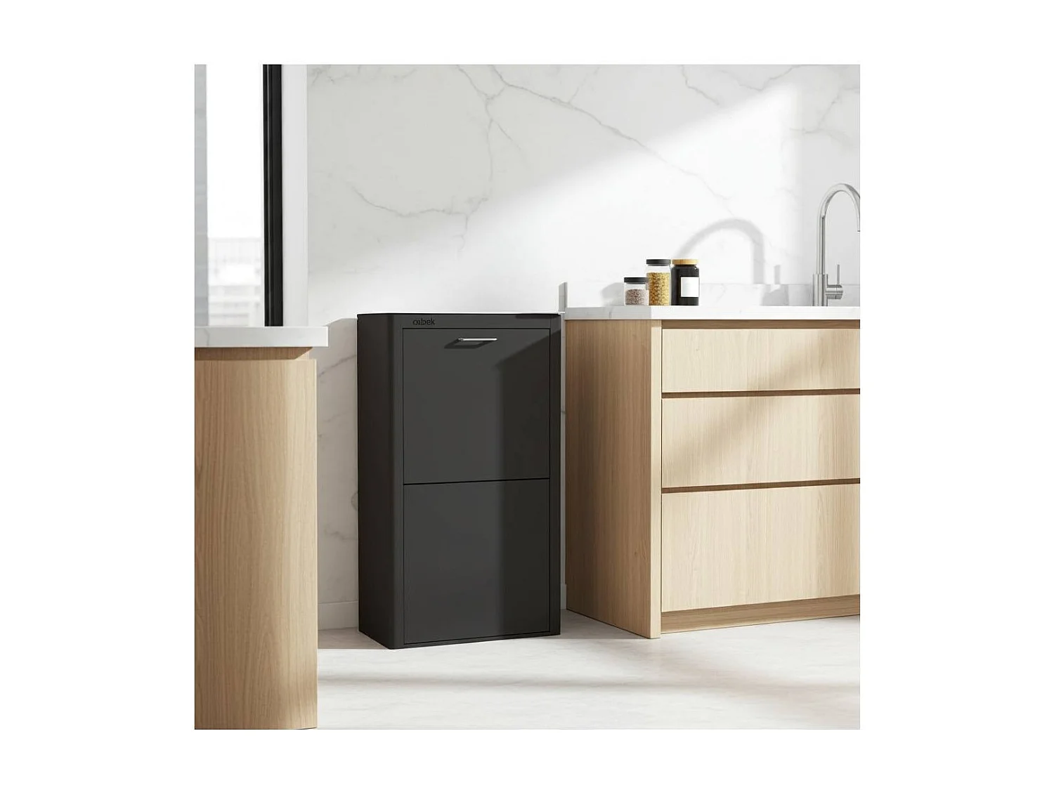 Cubo de basura para la cocina - Cubo de reciclaje - 4 compartimentos de 20L - CUBEK