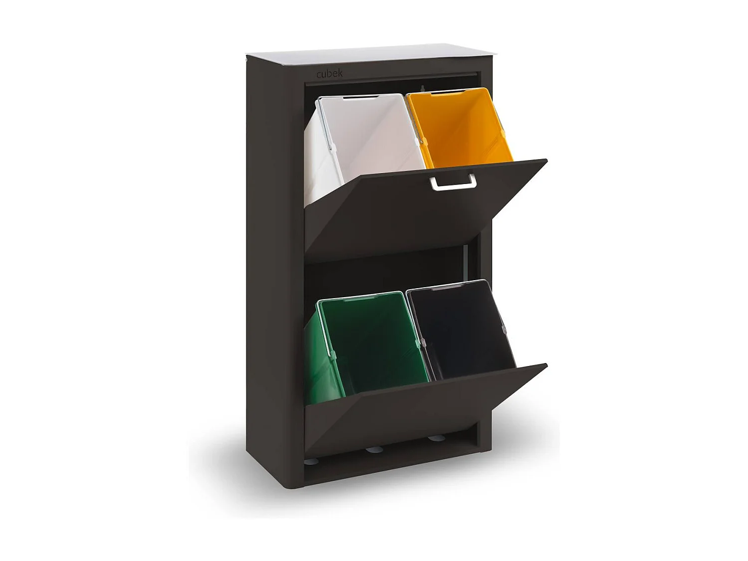 Cubo de basura para la cocina - Cubo de reciclaje - 4 compartimentos de 20L - CUBEK