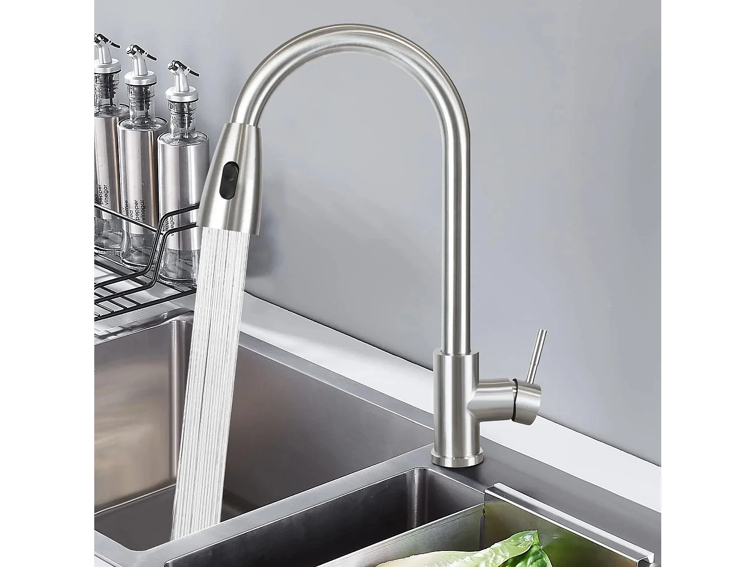 NETTLIFE robinet de cuisine haute pression extensible cuisine 360° robinet d'évier pivotant