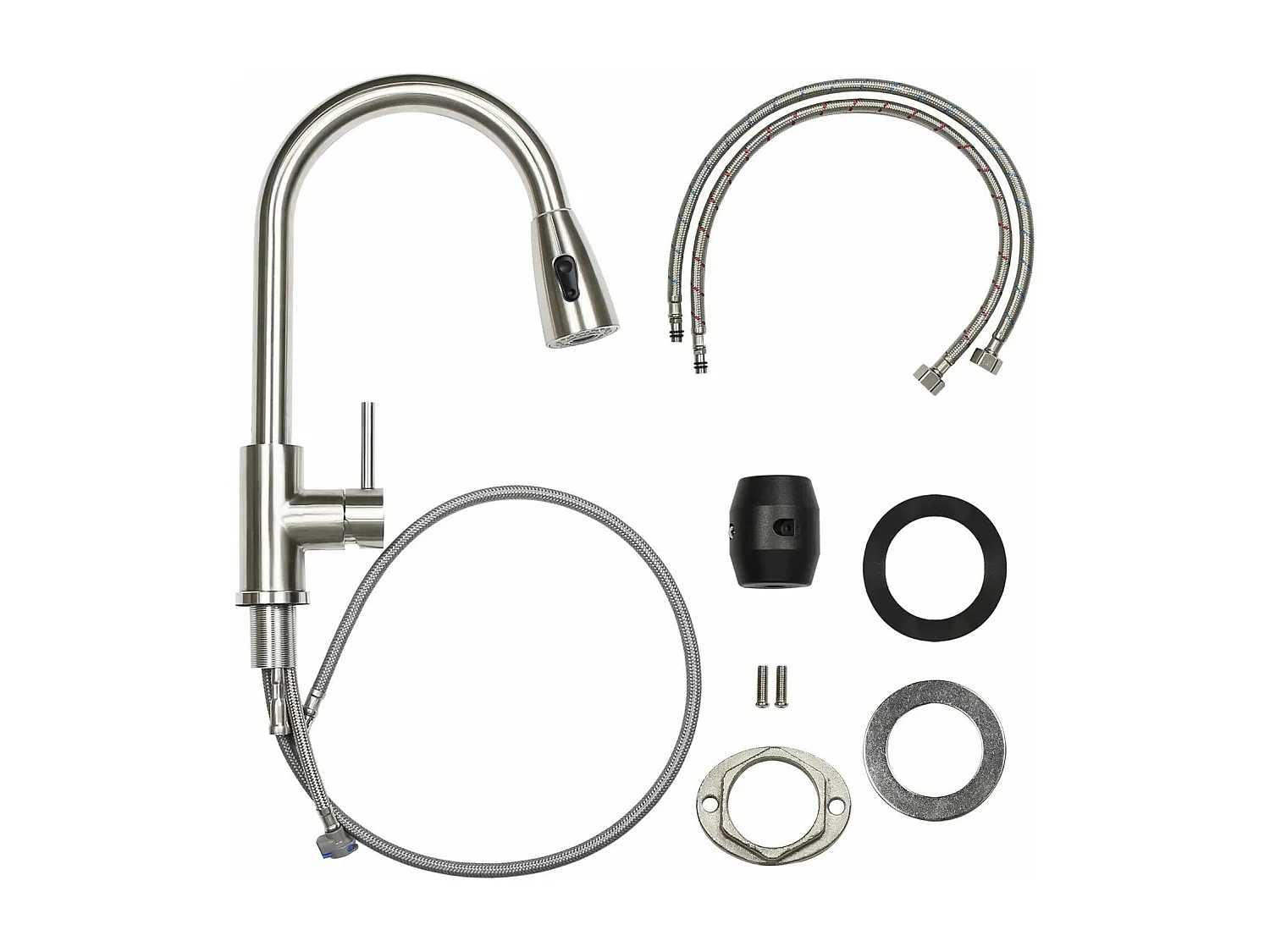 NETTLIFE robinet de cuisine haute pression extensible cuisine 360° robinet d'évier pivotant