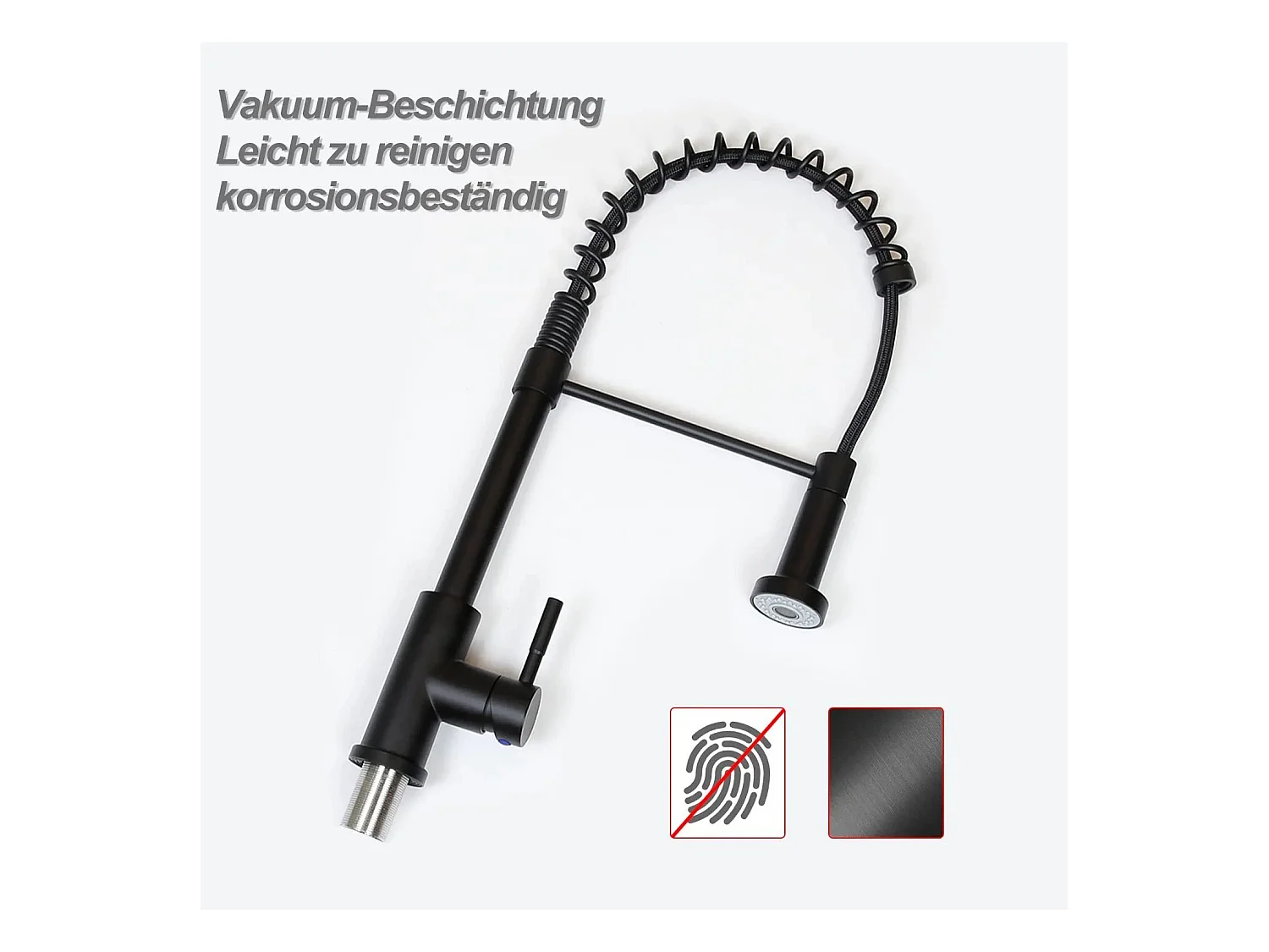 NETTLIFE Robinet de Cuisine avec Douchette Extractible Mitigeur Cuisine Bec Rotatif Mitigeur d'Évier haute pression avec 2 types de jets ,Noir