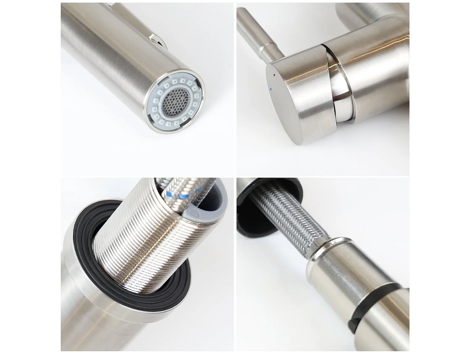 NETTLIFE Wasserhahn Küche Küchenarmatur Hochdruck - Spültischarmatur mit Brause Ausziehbar Mischbatterie Spüle 360° Schwenkbar Armatur mit 2 Strahlarten