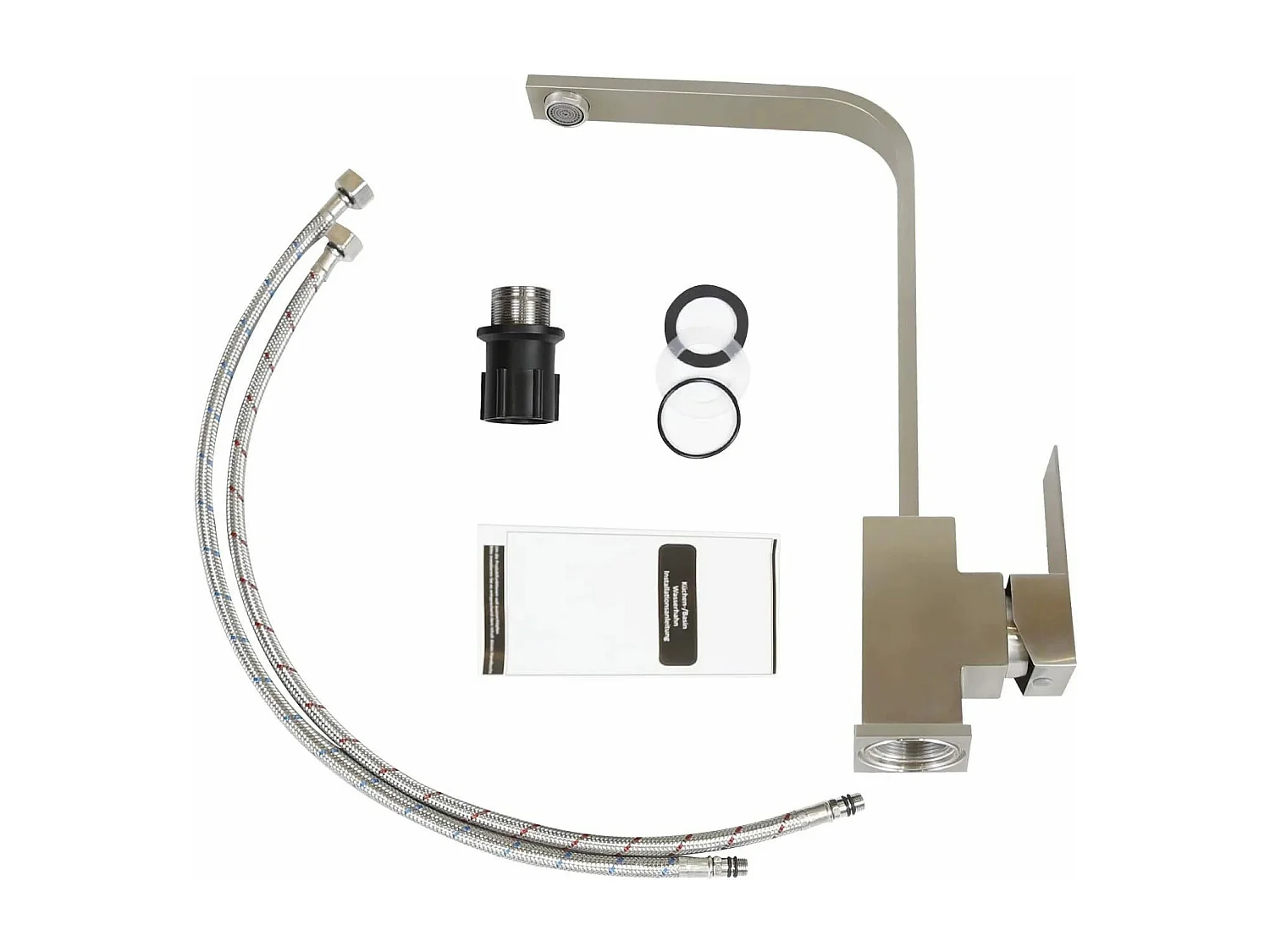 NETTLIFE Wasserhahn Küche Küchenarmatur Gebürstet Hochdruck - Armatur Edelstahl Mischbatterie 360° Schwenkbar Spültischarmatur