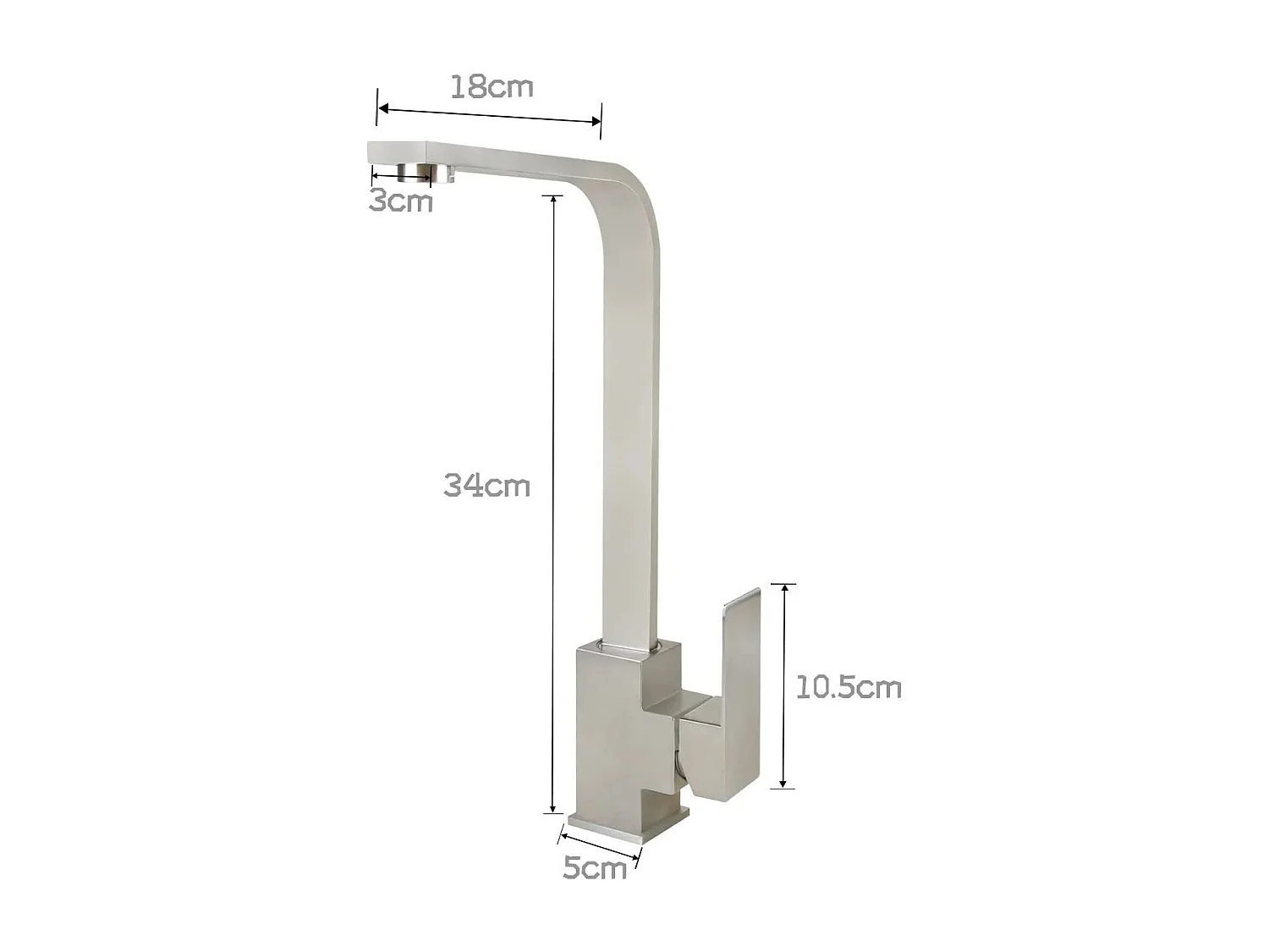 NETTLIFE Robinet de Cuisine avec Poignée Unique, Robinet de Cuisine en Acier Inoxydable, Robinet de Cuisine à Haute Pression, Bras Pivotant à 360°