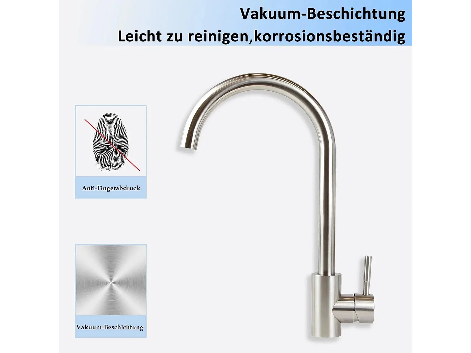 NETTLIFE robinet de cuisine robinet haute pression robinet d'évier de cuisine en acier inoxydable pivotant à 360°