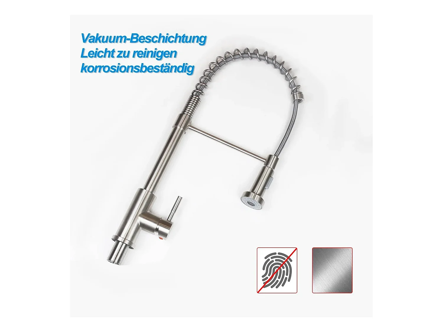 NETTLIFE Robinet de Cuisine avec Douchette Extractible Mitigeur Cuisine Bec Rotatif Mitigeur d'Évier haute pression avec 2 types de jets , Nickel