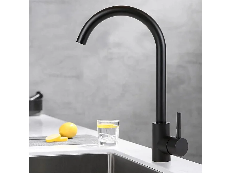 NETTLIFE robinet de cuisine robinet haute pression robinet d'évier de cuisine en acier inoxydable pivotant à 360°