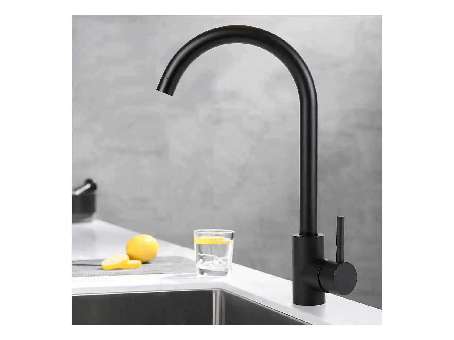 NETTLIFE robinet de cuisine robinet haute pression robinet d'évier de cuisine en acier inoxydable pivotant à 360°