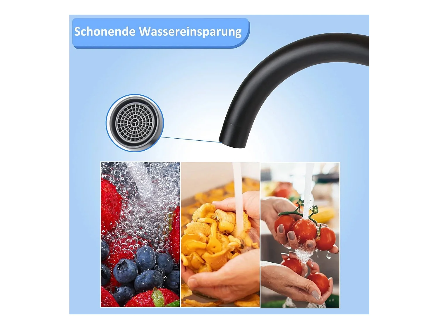 NETTLIFE Küchenarmatur Hochdruck Küchenspültischarmatur aus Edelstahl 360° drehbar