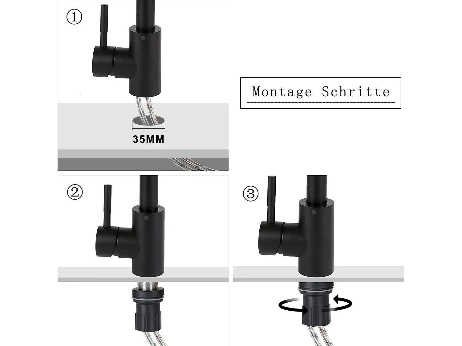 NETTLIFE Keukenkraan Keukenhoogdrukkraan Keukenwasbakkenkraan Rvs 360° draaibare kraan